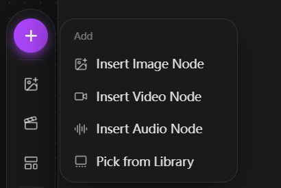 Canvas Add menu