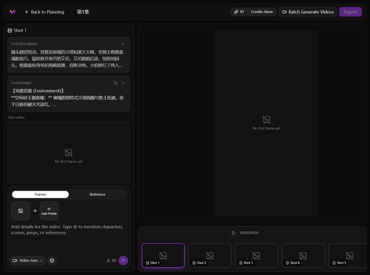 Video generation workspace