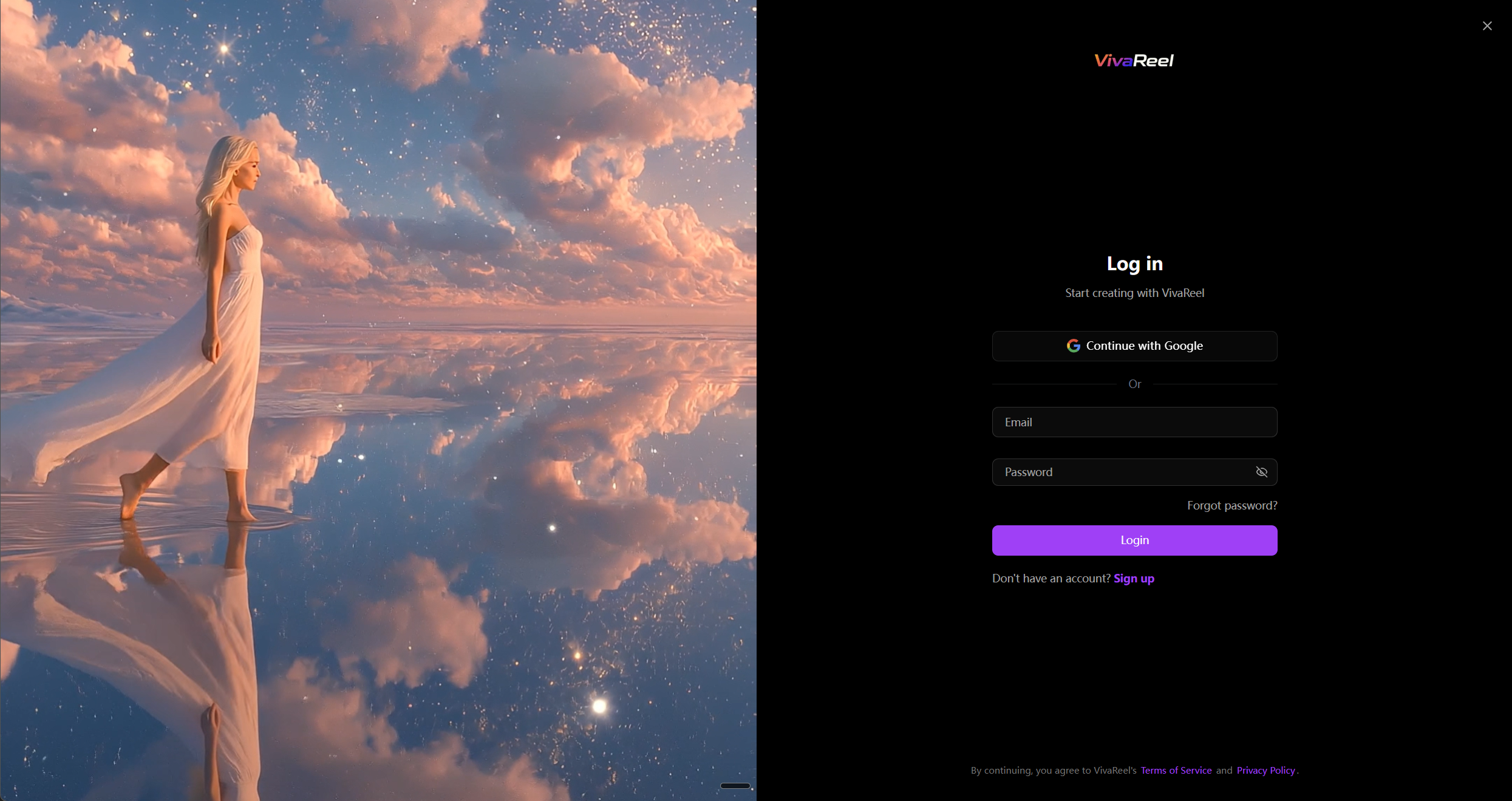 VivaReel login page